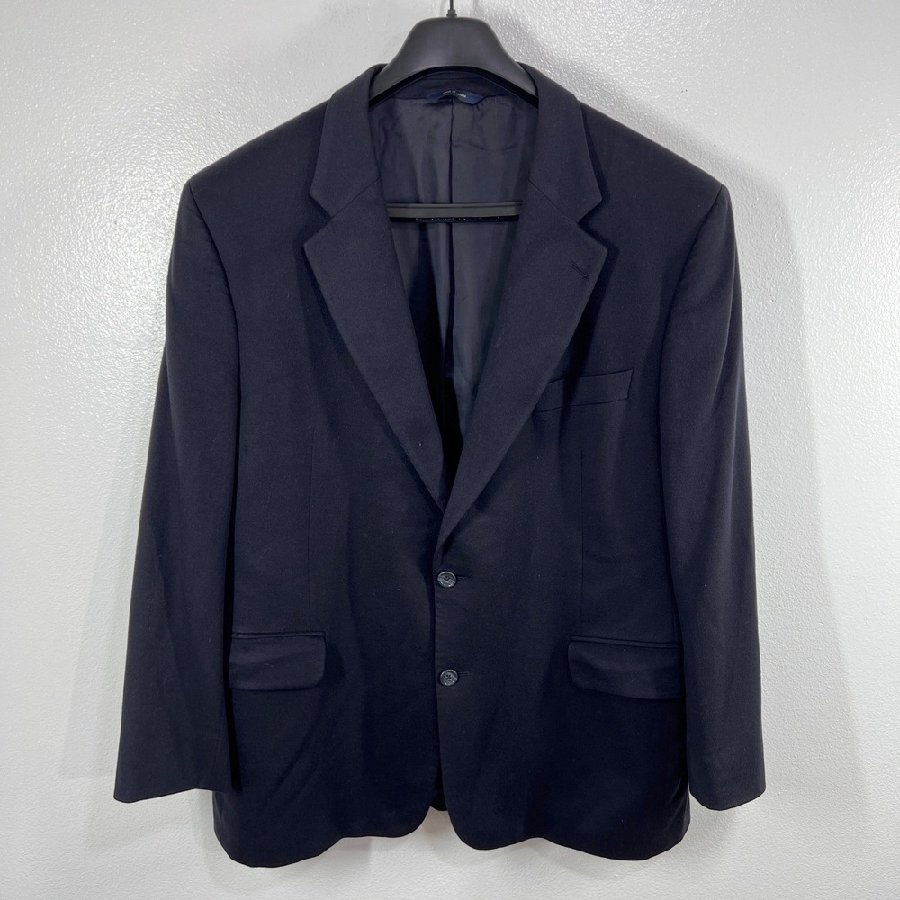 Brooks Brothers Pure Cashmere Blazer Mens Navy Loro Piana Wool Coat 2-Button 46R